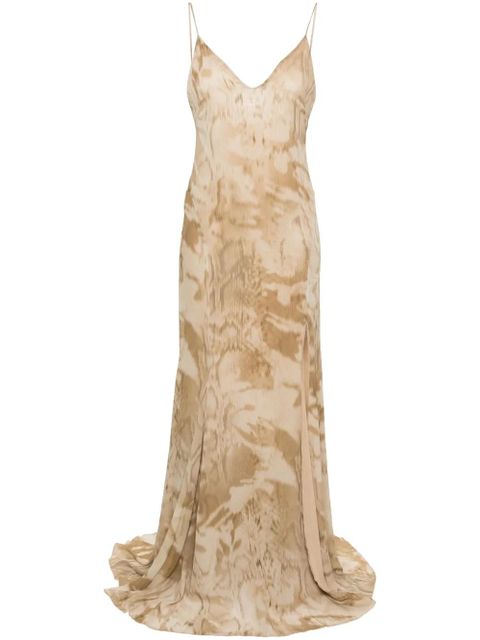 Blumarine tie-dye crepe maxi dress - Neutrals - zdjęcie produktu nr 1
