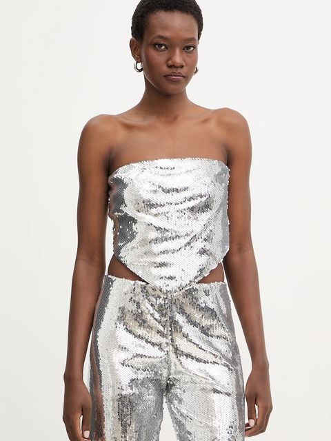 Haveone top damska kolor srebrny gładka RGE-P059 - zdjęcie produktu nr 1