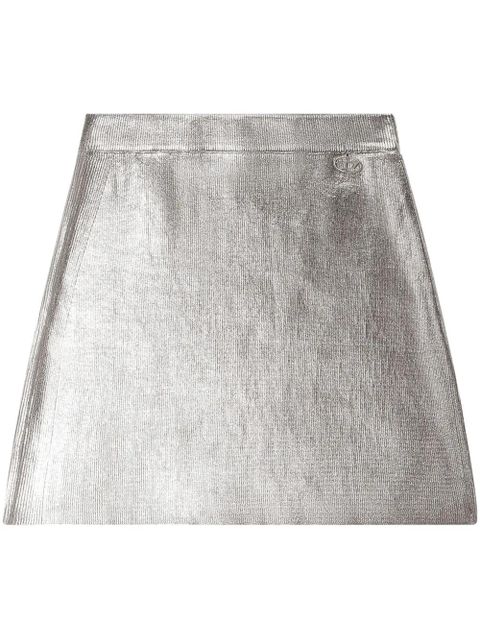 Diesel M-Isi metallic cotton mini skirt - Silver - zdjęcie produktu nr 1