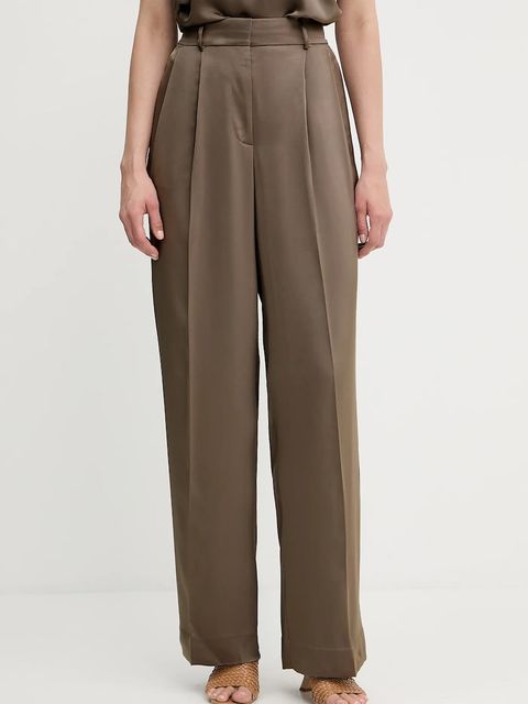 MICHAEL Michael Kors spodnie damskie kolor zielony proste high waist MT530VRAYJ - zdjęcie produktu nr 1