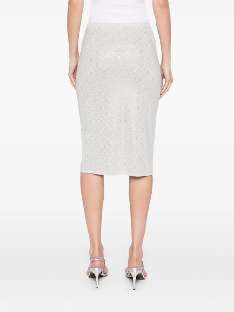 Casablanca crystal-monogram skirt - Grey