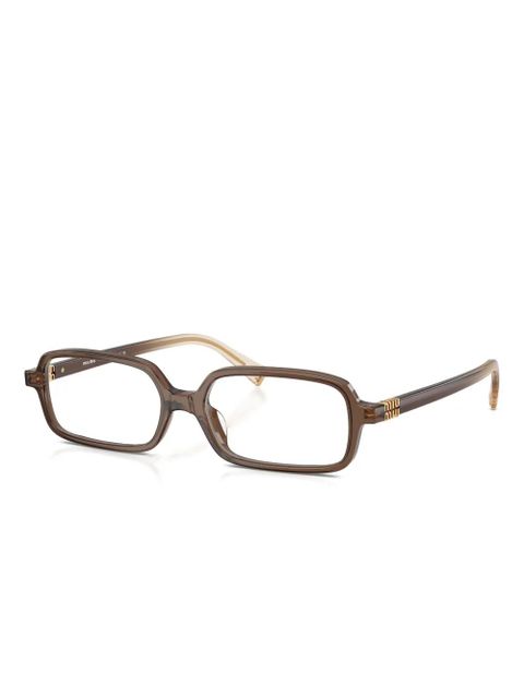 Miu Miu Eyewear rectangle-frame glasses - Brown - zdjęcie produktu nr 2