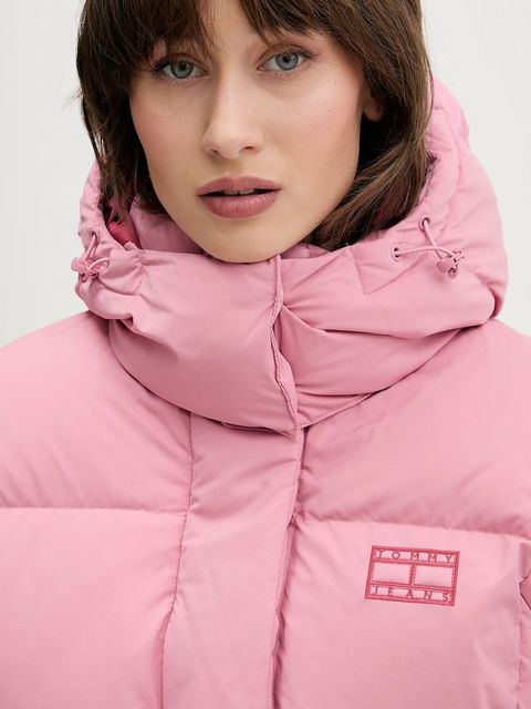 Tommy Jeans kurtka puchowa kolor różowy zimowa oversize DW0DW21624