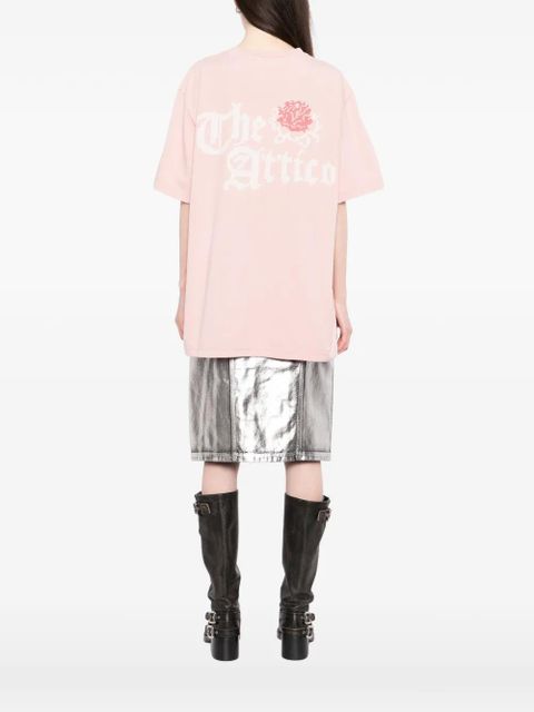 The Attico logo-print T-shirt - Pink