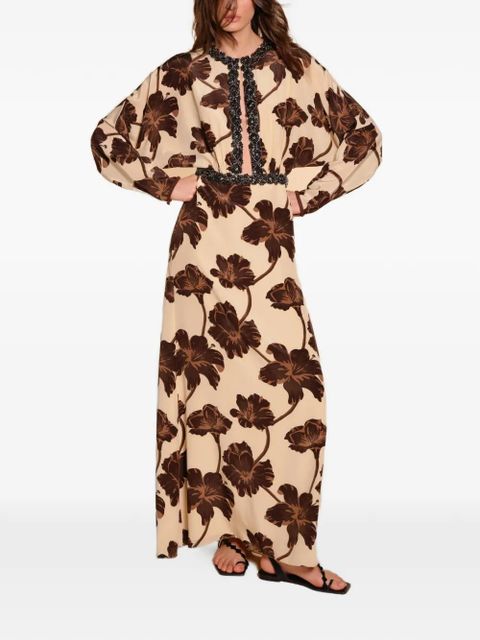 Johanna Ortiz Adoracion Continua beaded dress - Brown