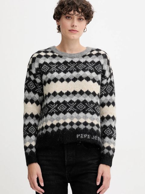 Pepe Jeans sweter z dodatkiem wełny damski kolor multicolor ciepły PL7000039 - zdjęcie produktu nr 1