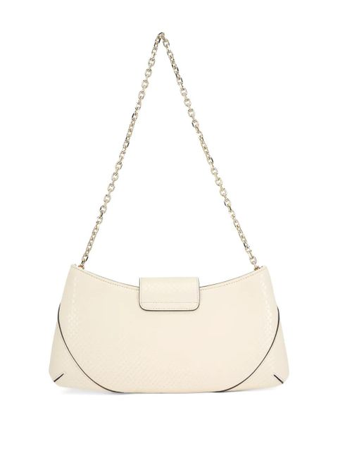 Jimmy Choo snake-embossed leather shoulder bag - White
