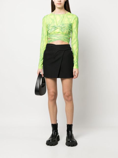 ROTATE BIRGER CHRISTENSEN layered cropped tie-dye top - Green - zdjęcie produktu nr 2