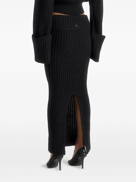 Manière De Voir Lyra foldover knit maxi skirt - Black