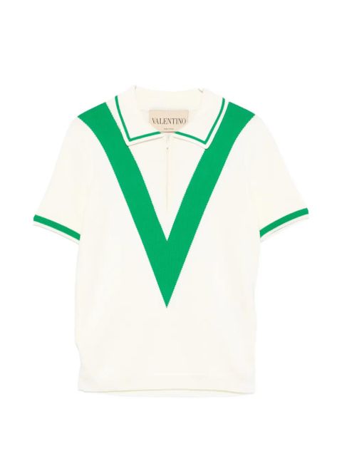 Valentino Garavani V-neck polo top - Neutrals - zdjęcie produktu nr 1