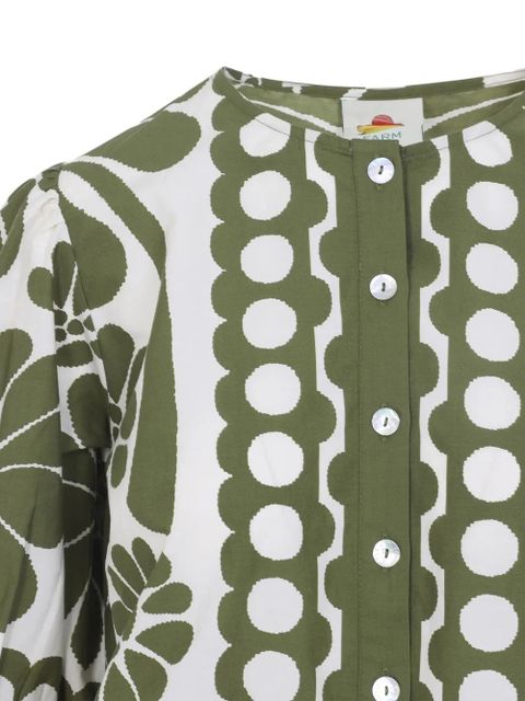 FARM Rio floral print buttoned top - White