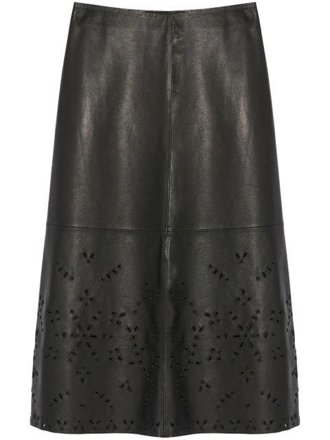Yves Salomon leather midi skirt - Black - zdjęcie produktu nr 1