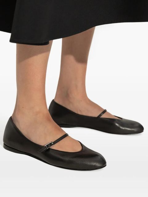 Max Mara leather ballet flats - 005 BLACK