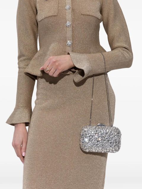Jimmy Choo Cloud crystal-embellished clutch bag - Silver