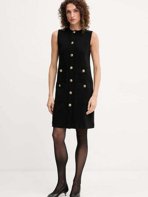 Luisa Spagnoli sukienka wełniana kolor czarny mini prosta 100065 - zdjęcie produktu nr 1