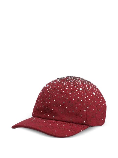 Gucci GG jacquard embellished cap - Red