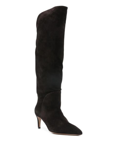 Paris Texas pointed calf suede boots - Brown