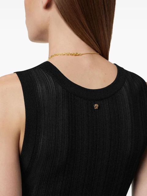 Versace ribbed-knit tank top - Black