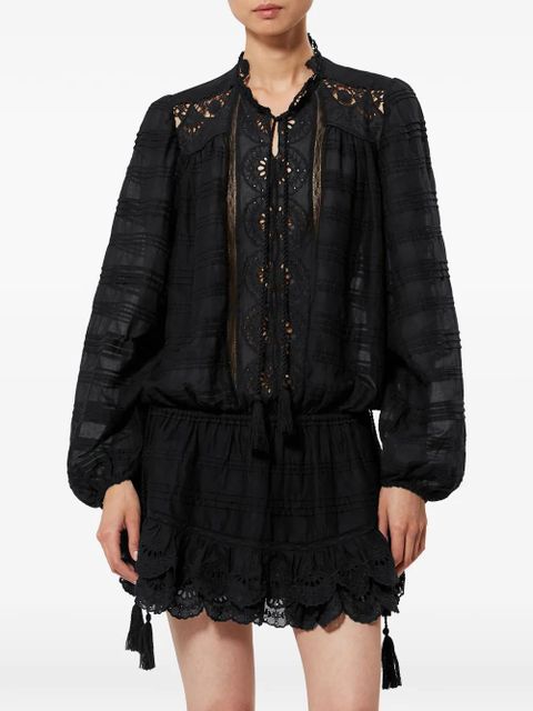 MARANT ÉTOILE lace ruffled preya dress - Black