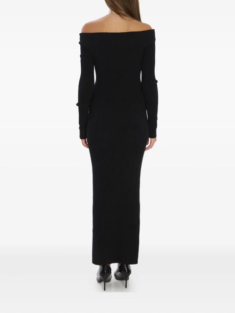 Max Mara ribbed off-shoulder maxi dress - Black