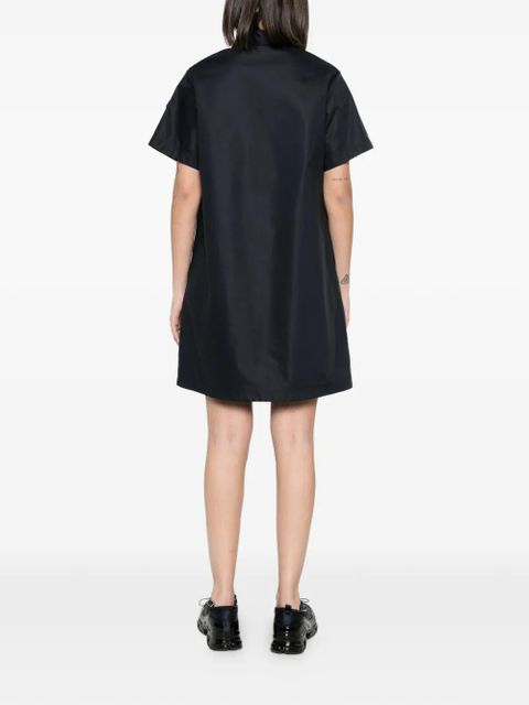 Moncler embroidered A-line mini dress - Blue