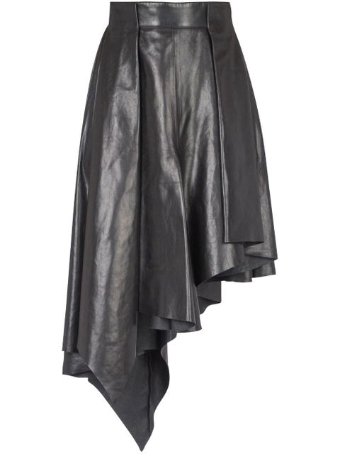 Balmain asymmetric leather skirt - Black - zdjęcie produktu nr 1
