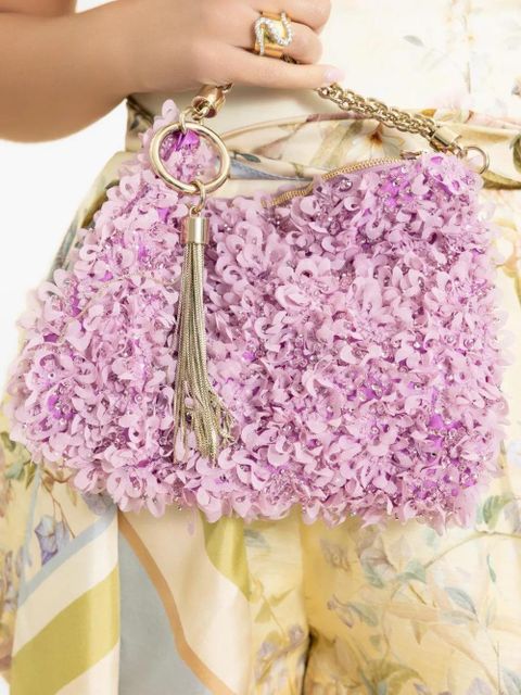 Jimmy Choo Callie floral-embellished shoulder bag - Pink