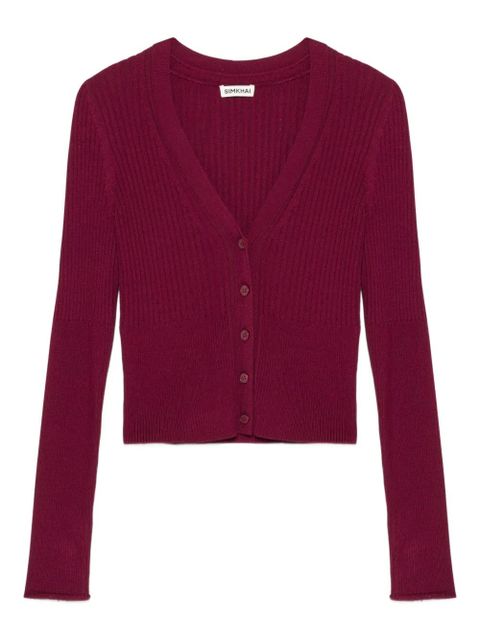 Simkhai Ailany ribbed cardigan - Red
