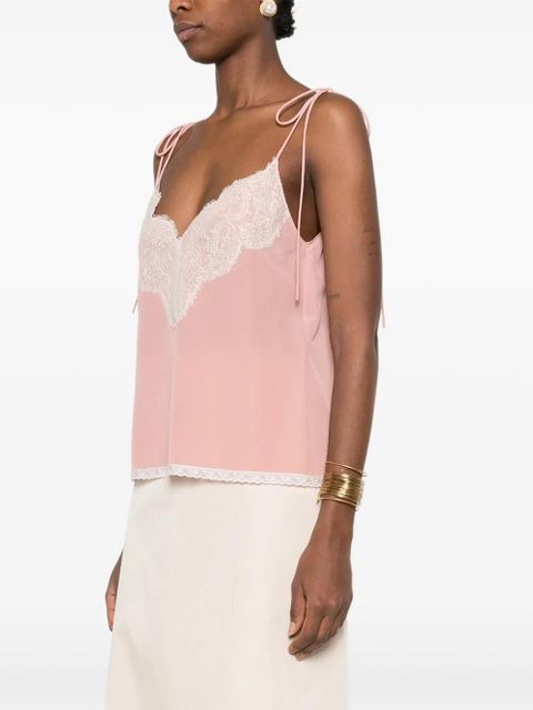 Valentino Garavani lace-trim tank top - Pink - zdjęcie produktu nr 2
