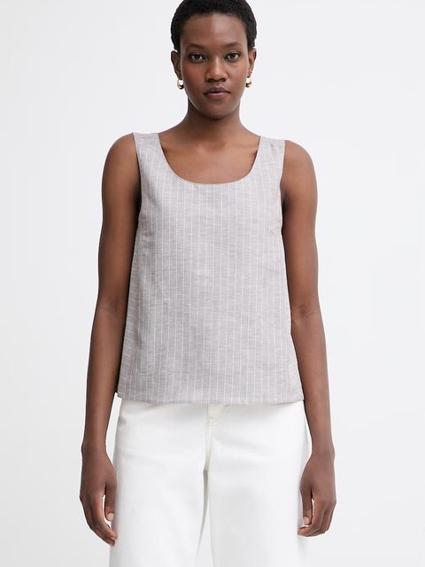 MM by Max Mara bluzka damska z lnem CALIGA - zdjęcie produktu nr 1
