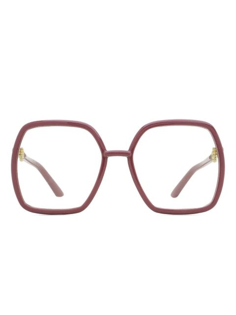 Gucci Eyewear Horsebit square-frame glasses - Pink - zdjęcie produktu nr 1