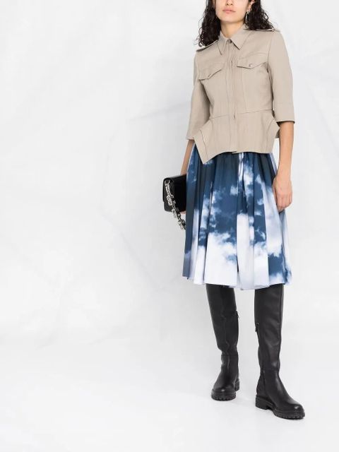Alexander McQueen cloud photographic-print pleated skirt - Blue - zdjęcie produktu nr 2