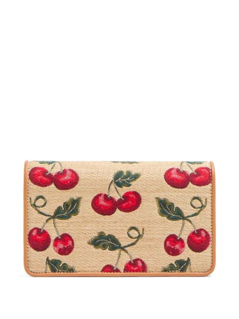 Valentino Garavani mini VLogo Signature Cherryfic-print shoulder bag - Neutrals