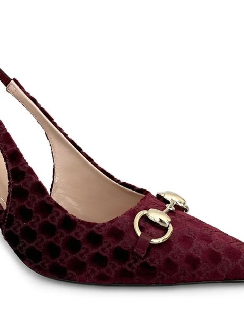 Gucci horsebit patterned slingback pumps - Red - zdjęcie produktu nr 2
