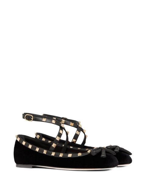 Valentino Garavani Rockstud velvet ballet flats - Black - zdjęcie produktu nr 2