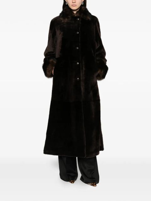 Nour Hammour Enya buttoned collared coat - Brown - zdjęcie produktu nr 2