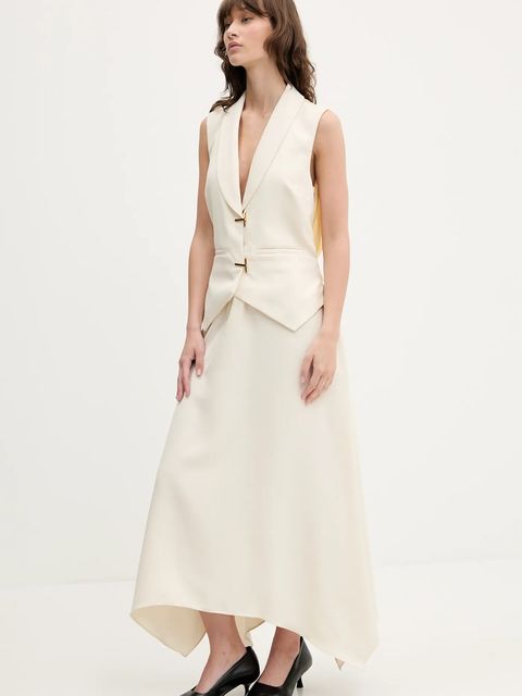 Stine Goya sukienka kolor beżowy maxi rozkloszowana SG-SS25-D115-2347