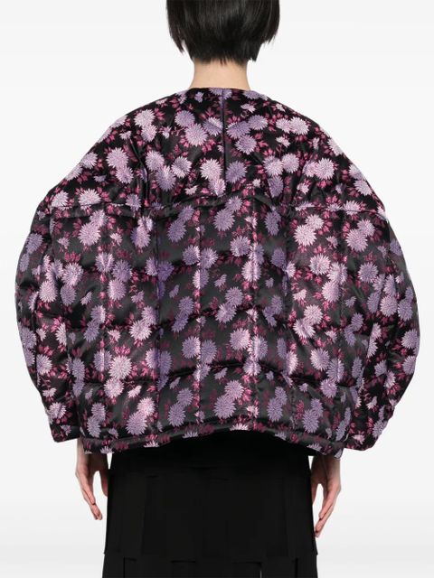 Comme Des Garçons floral detail puffer jacket - Black