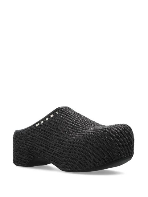 Marni logo-print mules - Black - zdjęcie produktu nr 2