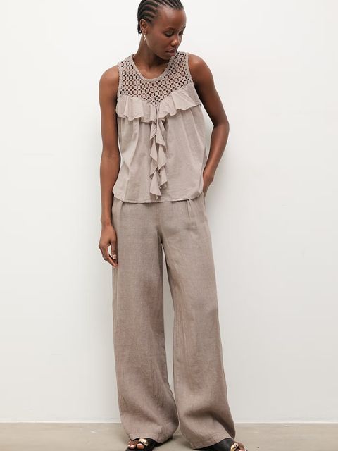 Answear.LAB spodnie damskie lniane