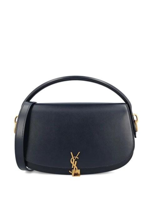 Saint Laurent Voltaire in Box curved-handle leather shoulder bag - Blue - zdjęcie produktu nr 1