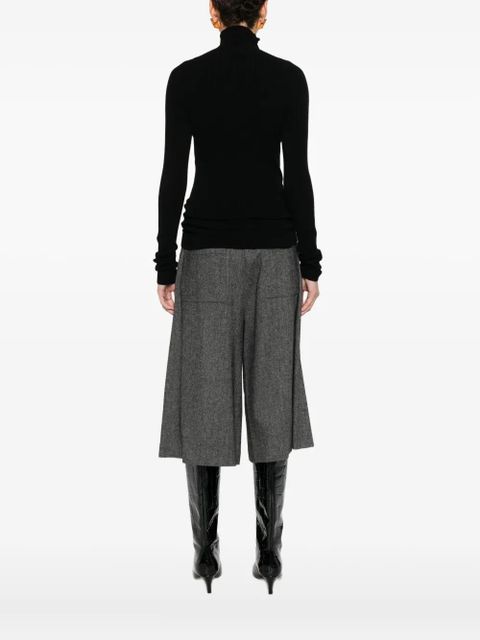 SOLOTRE roll-neck ribbed sweater - Black