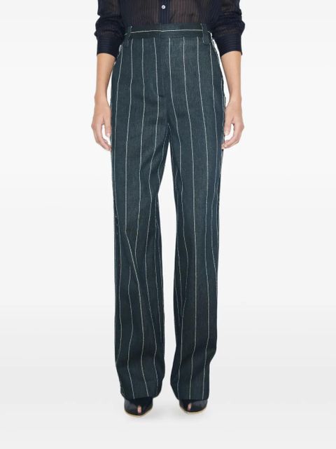 Tory Burch striped-pattern trousers - Blue