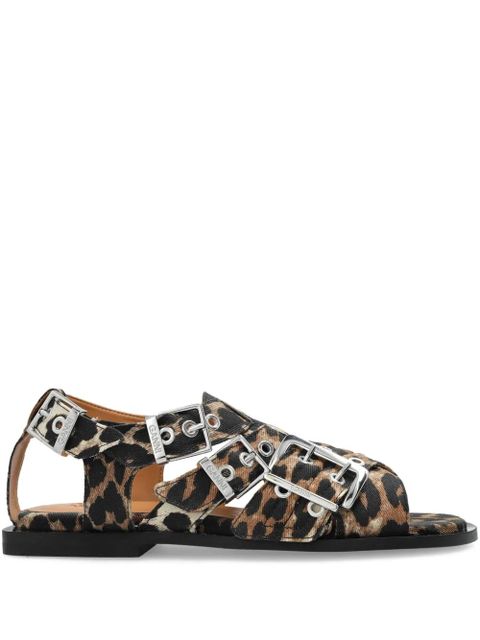 GANNI leopard-print sandals - Brown - zdjęcie produktu nr 1