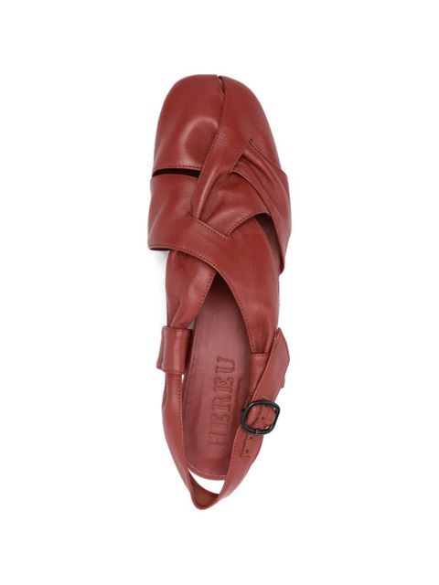 Hereu woven strap heeled pumps - Red