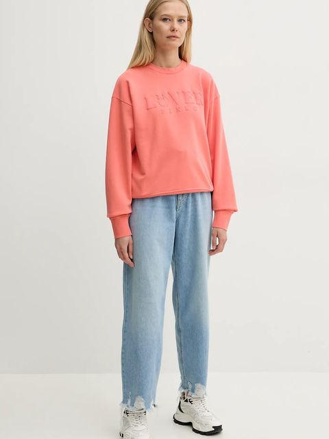 Pinko bluza bawełniana damska kolor pomarańczowy z nadrukiem 104618 A2DC - zdjęcie produktu nr 2