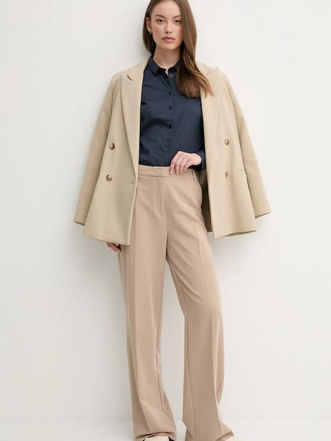 Mos Mosh koszula damska kolor granatowy slim z kołnierzykiem klasycznym