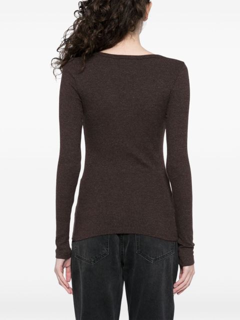AGOLDE Corey scoop-neck T-shirt - Brown