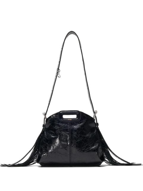 Maje mini Miss M fringed leather shoulder bag - Black - zdjęcie produktu nr 1