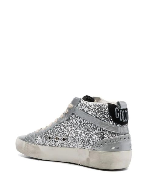 Golden Goose glittered high-top sneakers - Silver